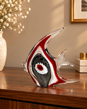 Ocean Angelfish Artistic Glass Figurine - Red