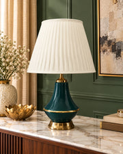 Emerald Crown Pleated Table Lamp