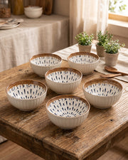 Indigo Pattern Katori - Set Of 6 Style - 4