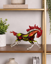 Galloping Blaze Horse Decorative Glass Figurine 