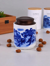 'By the River' Blue & White Porcelain Storage Jar 