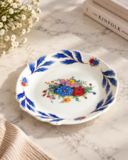Mauve Rose Round Serving Platter - Blue