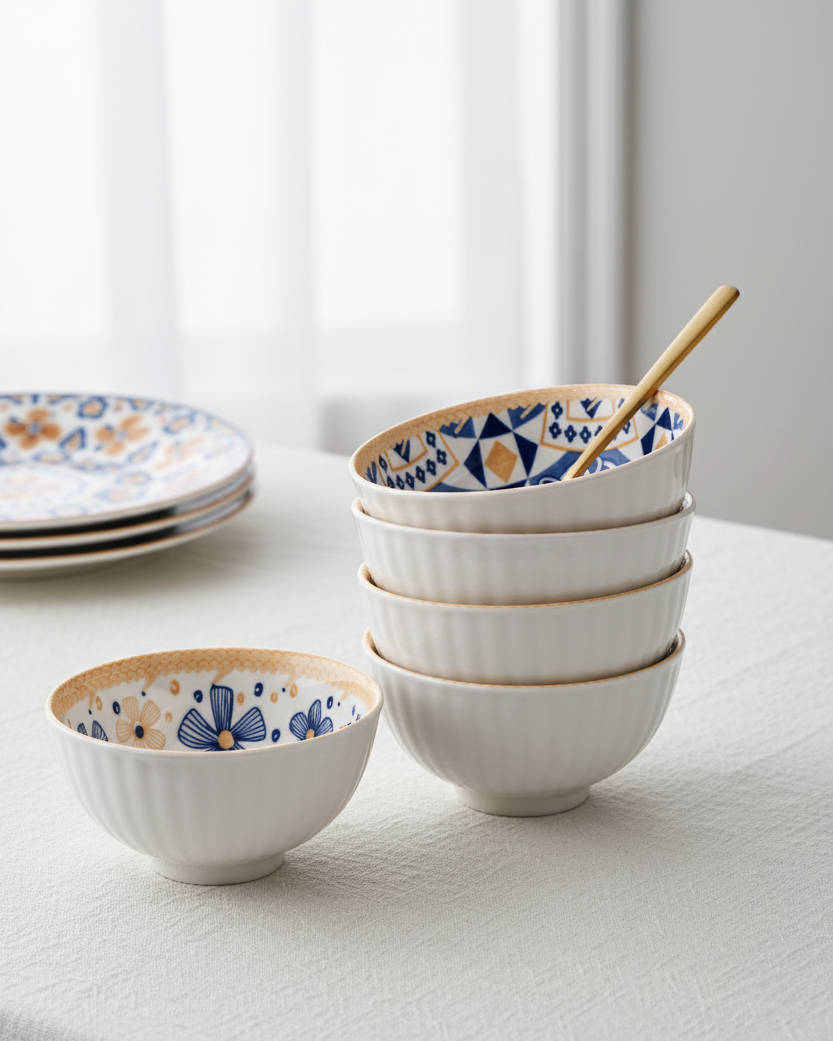 Indigo Artisan Katori - Set Of 6 