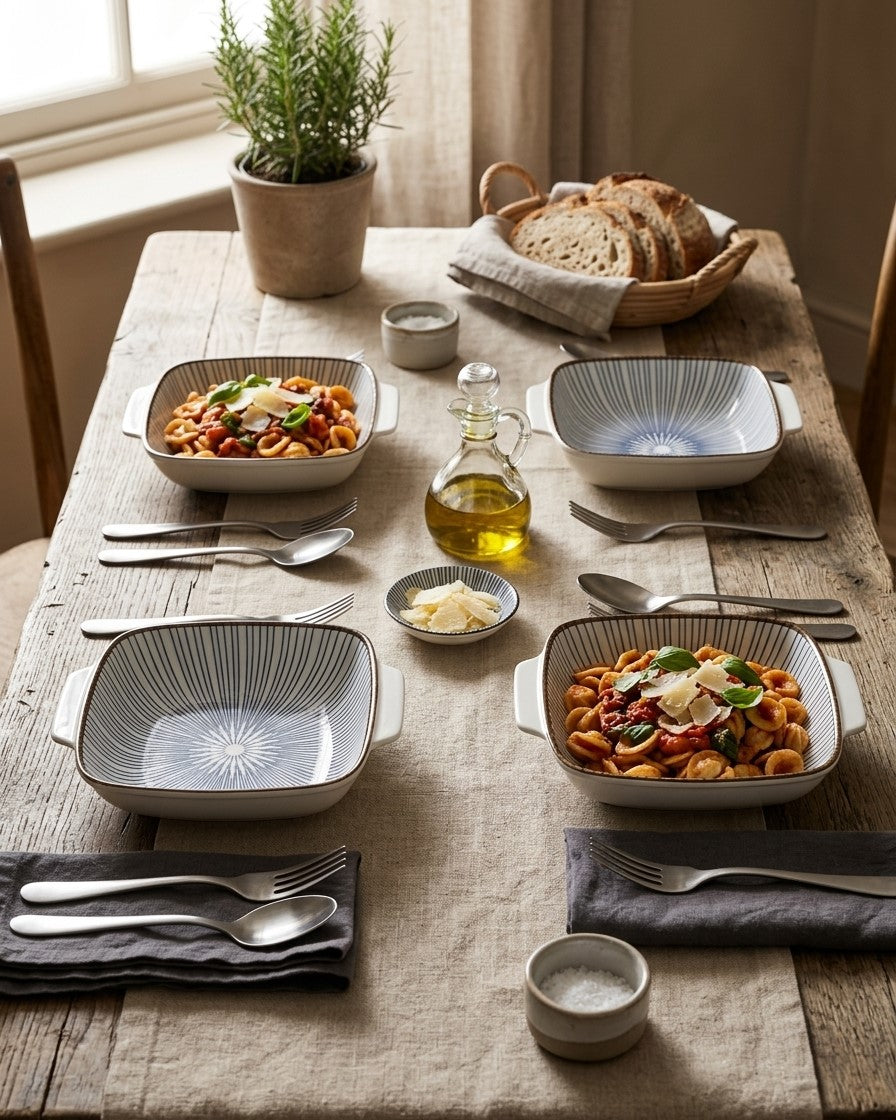 Indigo Square Serving Bowls - Set Of 4 Style - 3 