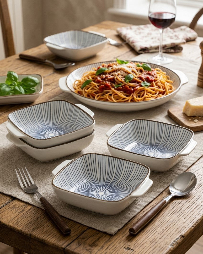 Indigo Square Serving Bowls - Set Of 4 Style - 3 