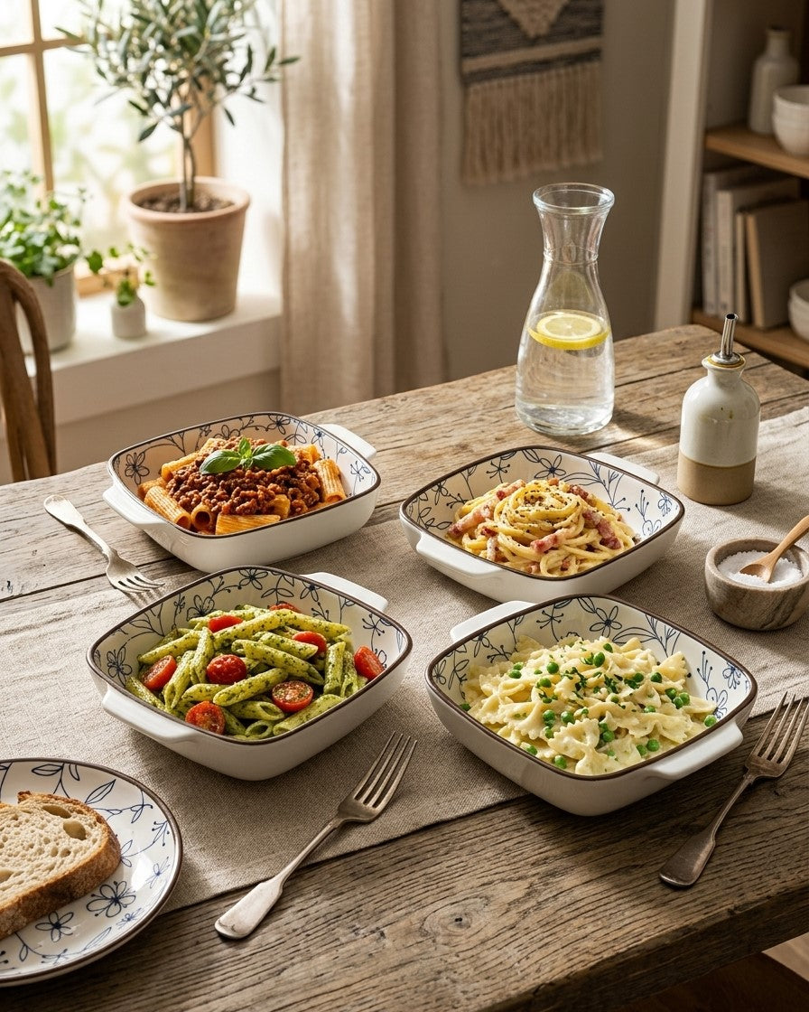 Indigo Square Serving Bowls - Set Of 4 Style - 1 
