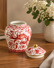 Vermilion Dragon Decorative Petite Ginger Jar - 12 cm