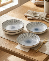 Indigo Texture Pasta Bowl - Set Of 4 Style - 4 
