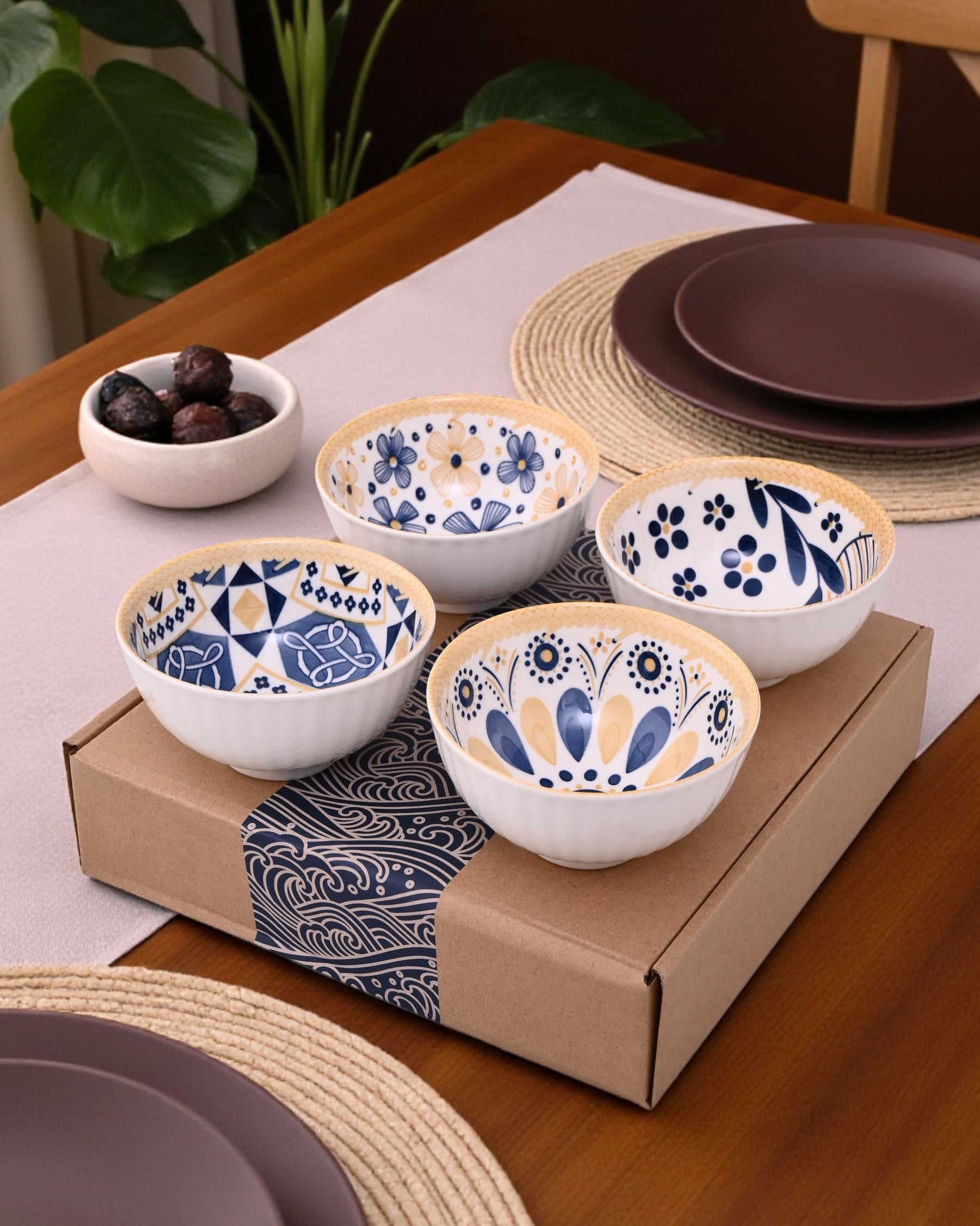 Indigo Artisan Katori - Set Of 4 