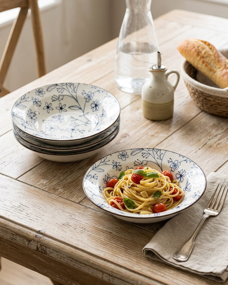 Classic Indigo Pasta Bowl - Set Of 4 Style - 3 