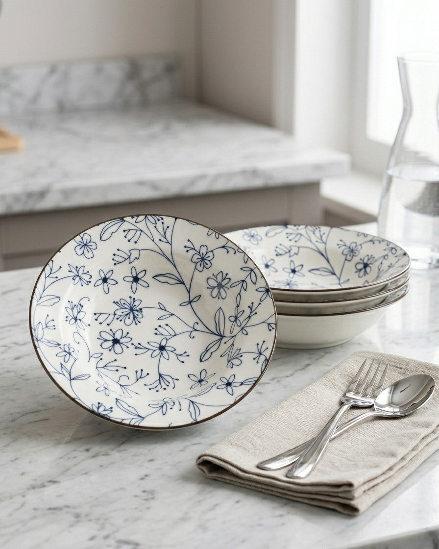 Classic Indigo Pasta Bowl - Set Of 4 Style - 3 