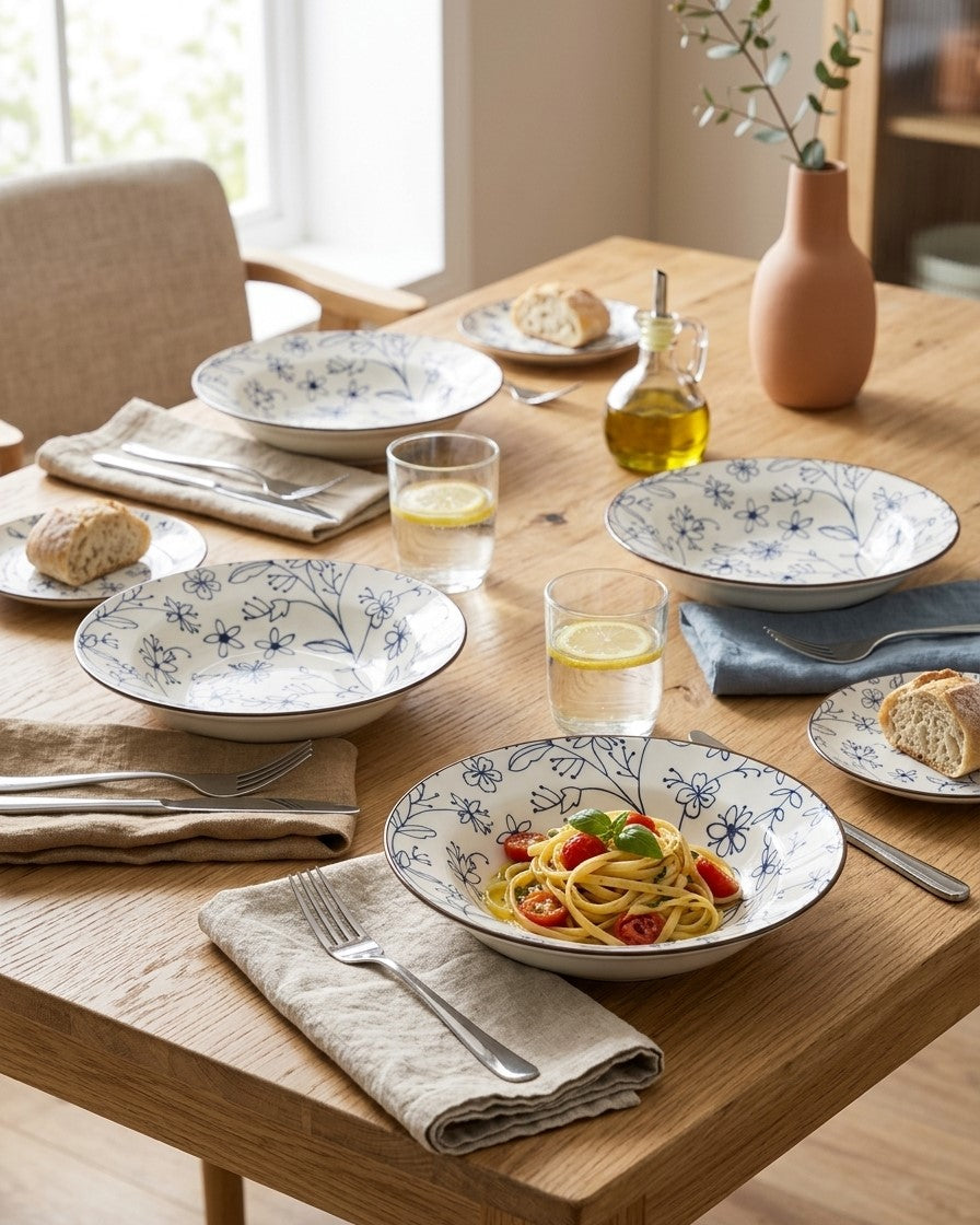 Classic Indigo Pasta Bowl - Set Of 4 Style - 3 