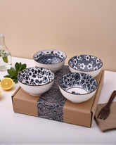 Blue & White Mingled Katori - Set Of 4 