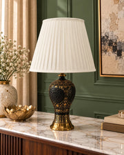 Midnight Scroll Ceramic Table Lamp