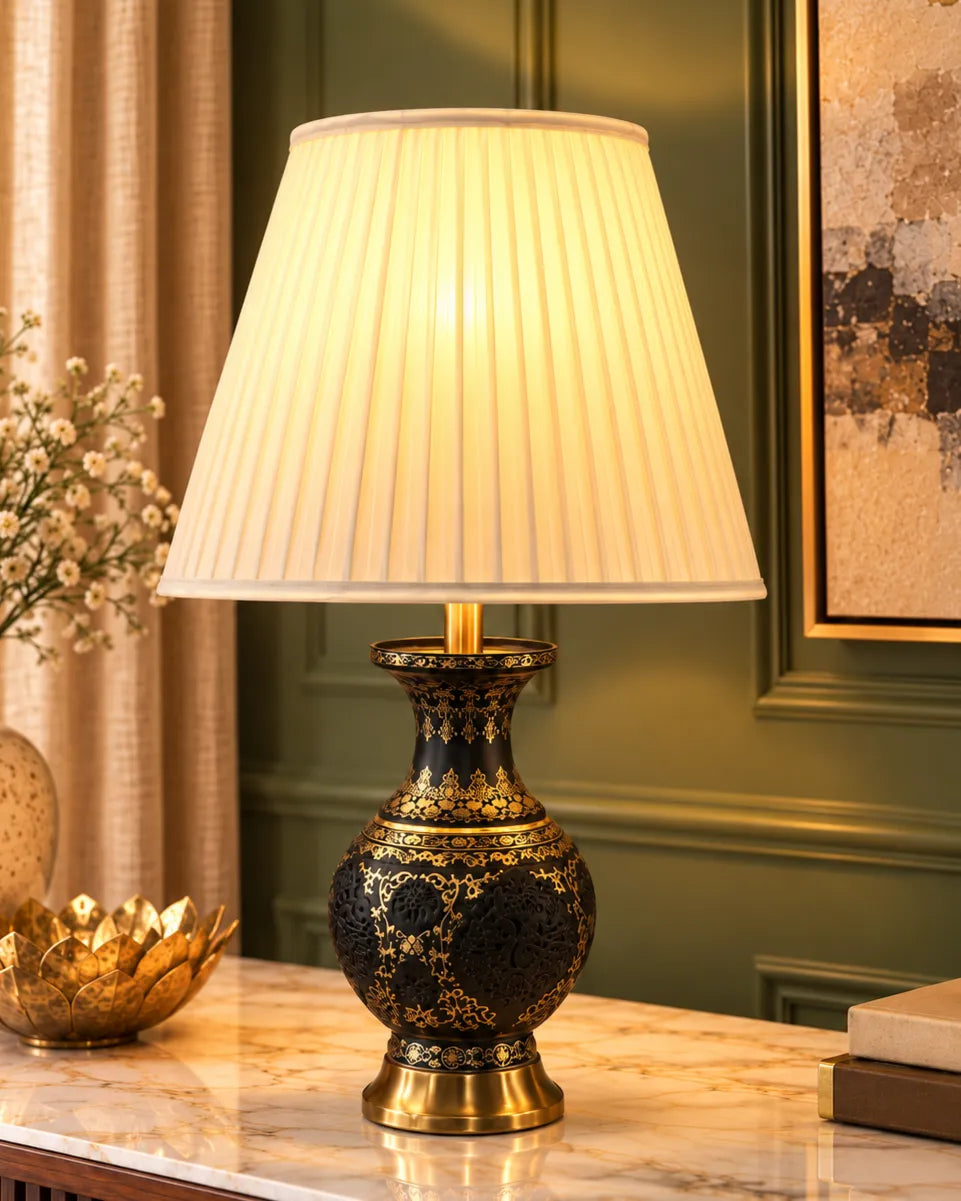 Midnight Damask Ceramic Table Lamp