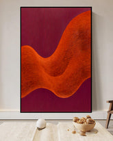 Crimson Flow 3D Abstract Oil Painting 
