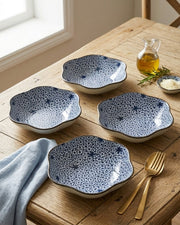 Indigo Wave Edge Bowl - Set Of 4 Style - 3