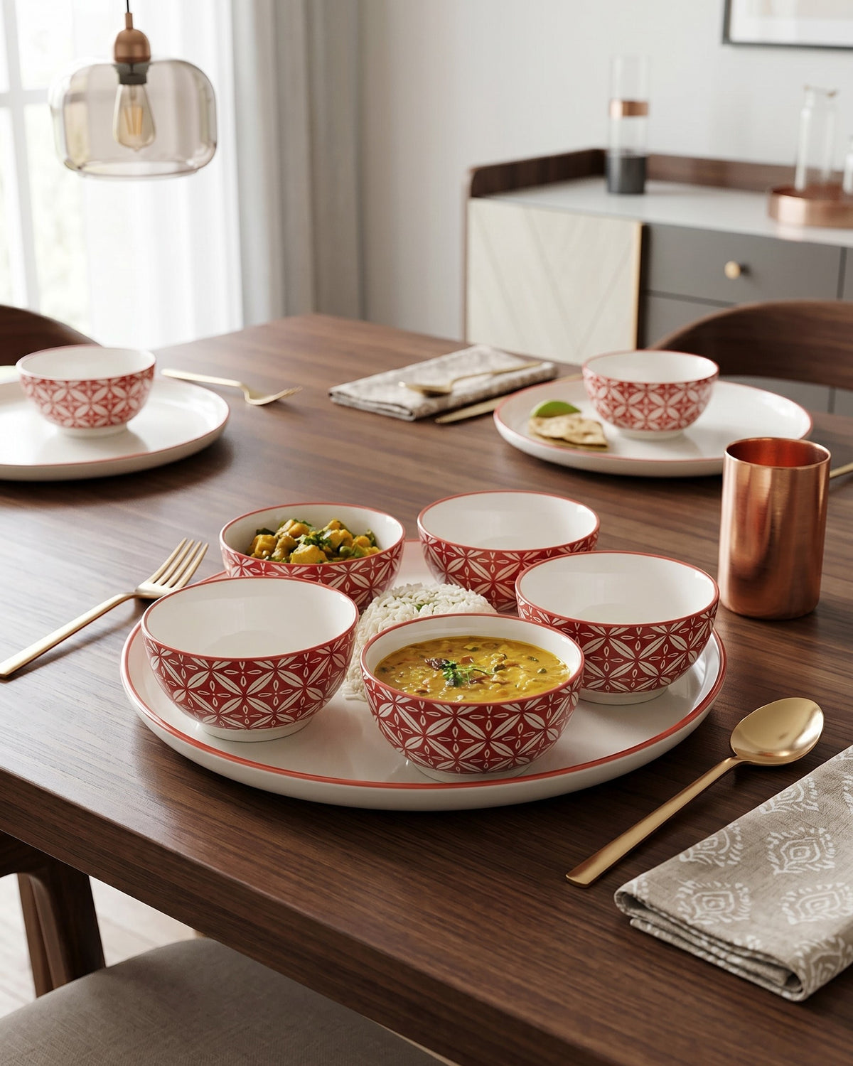 Floral Vine Katori - Set Of 5 Style - 1