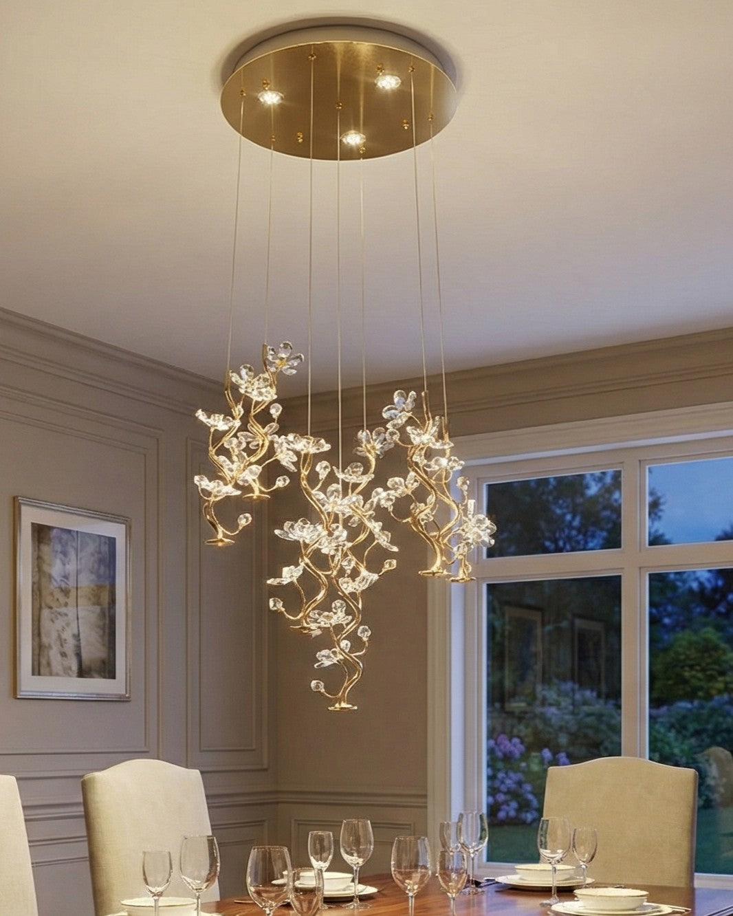 Florentia Crystal Vine Pendant Light 