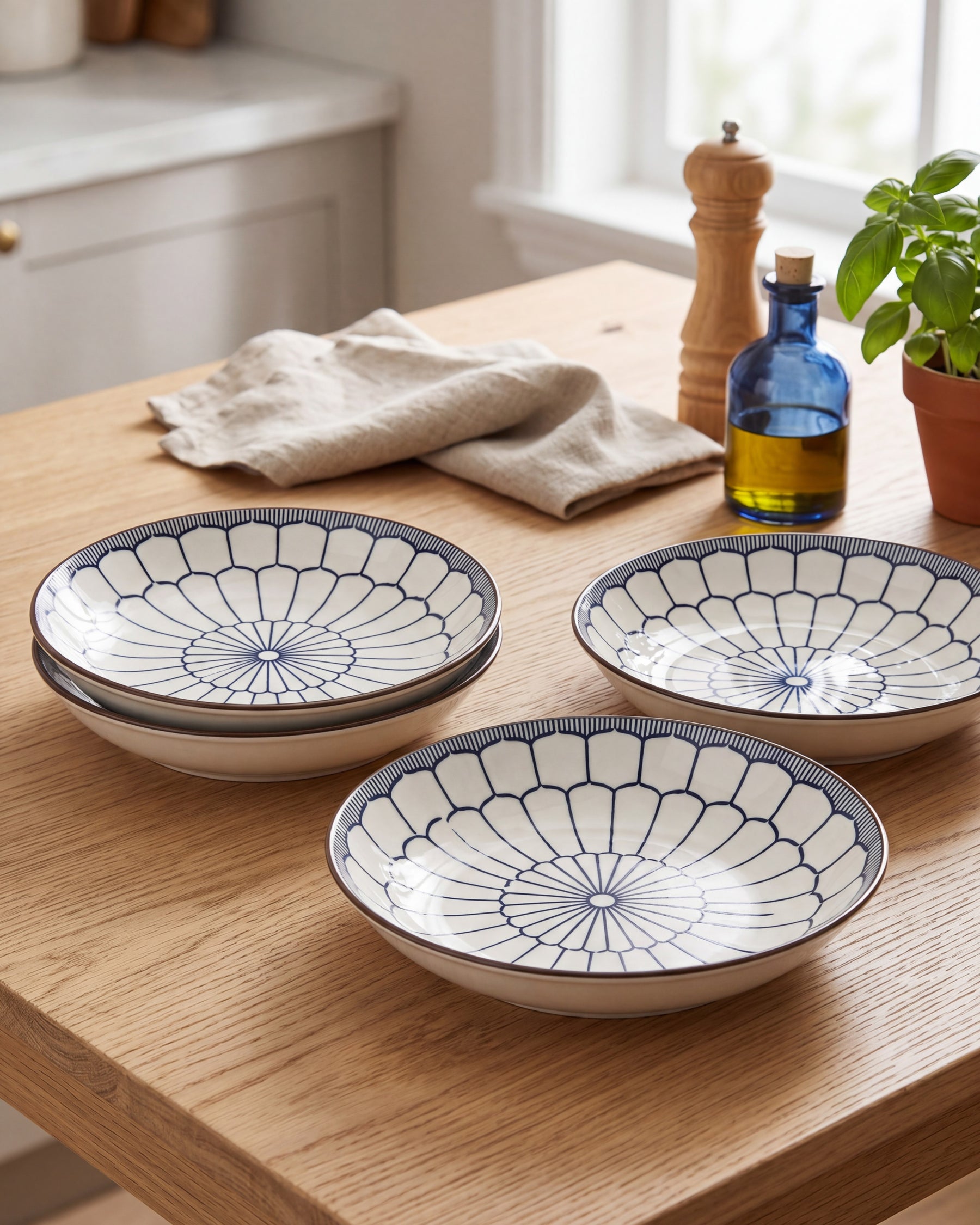 Indigo Rhythm Pasta Bowl - Set Of 4 Style - 3 