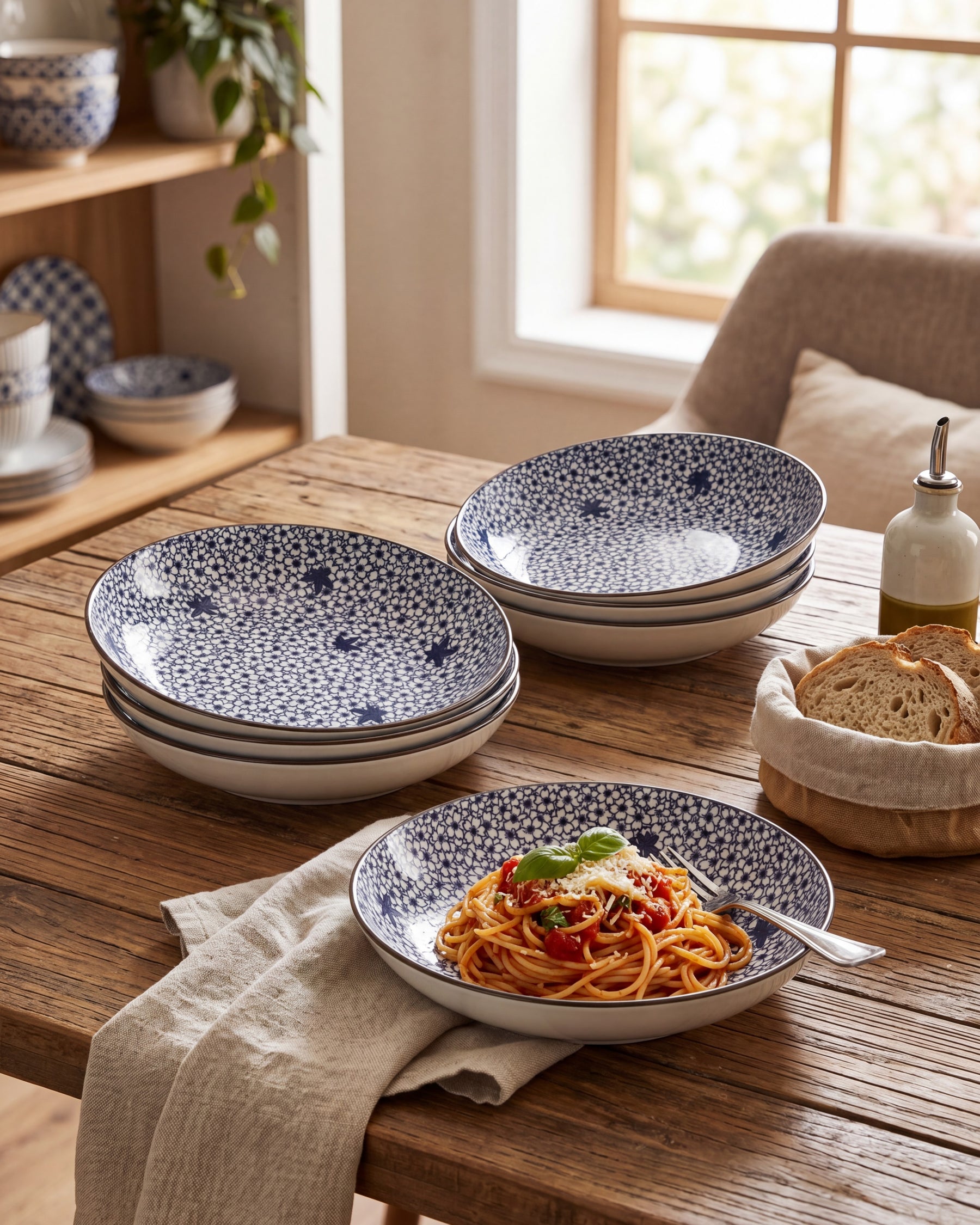 Indigo Rhythm Pasta Bowl - Set Of 4 Style - 4 