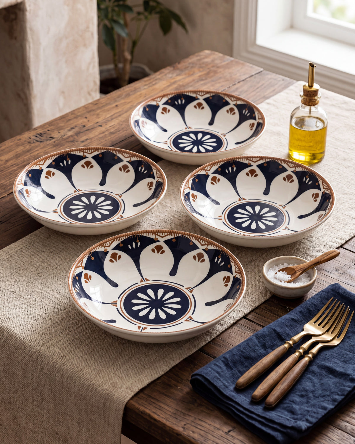 Rustic Bloom Pasta Bowl - Set Of 4 Style - 2
