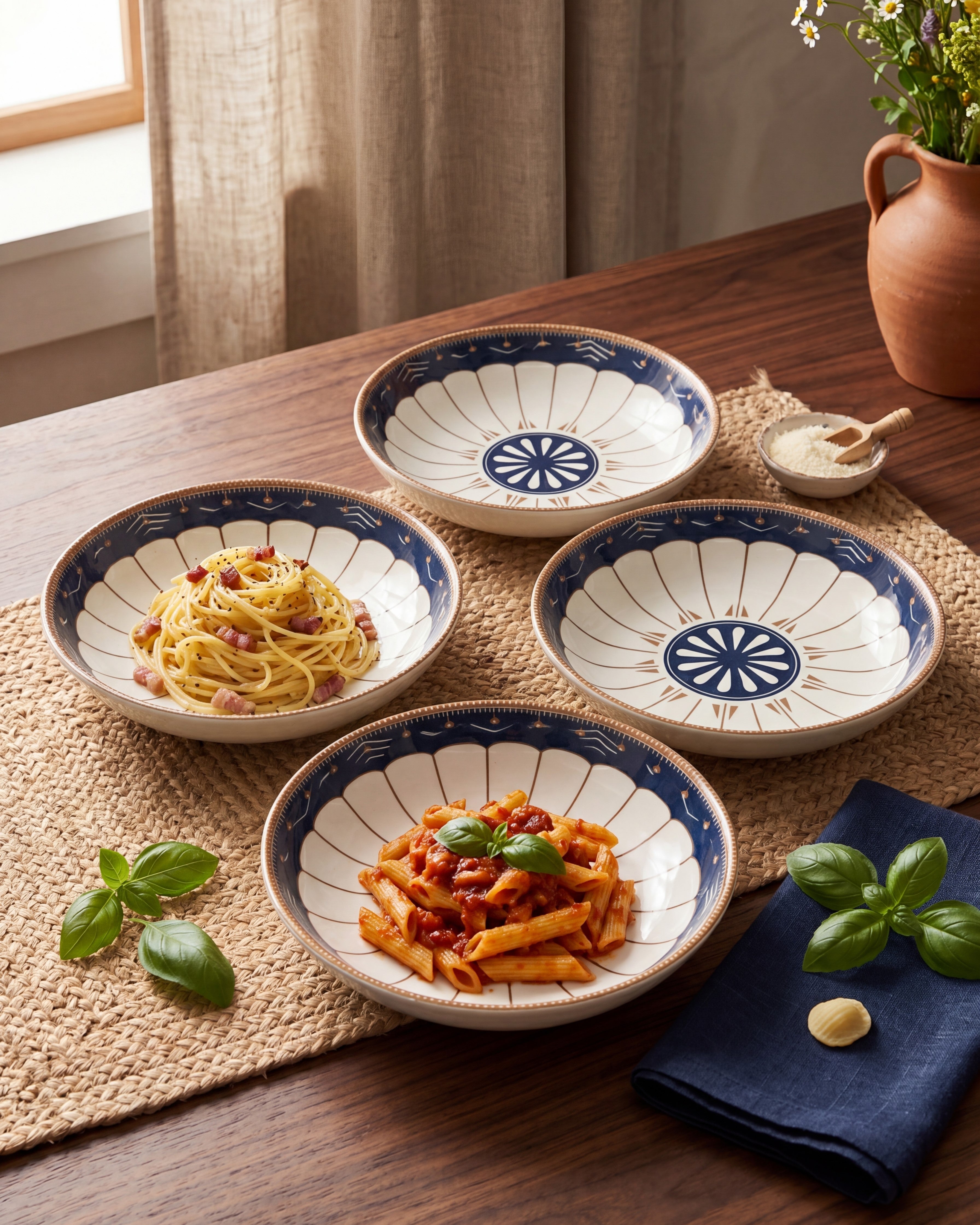 Rustic Bloom Pasta Bowl - Set Of 4 Style - 4