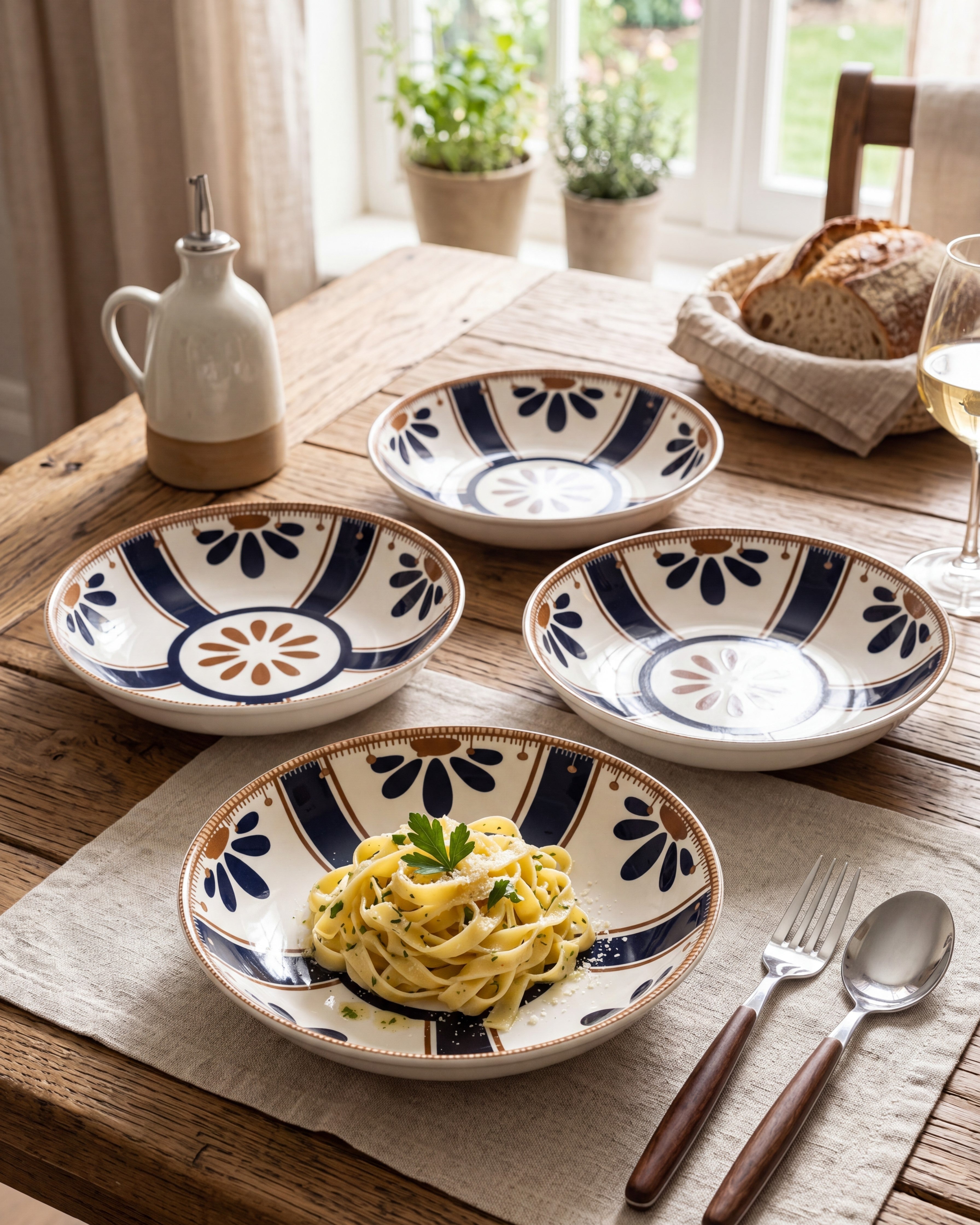 Rustic Bloom Pasta Bowl - Set Of 4 Style - 3