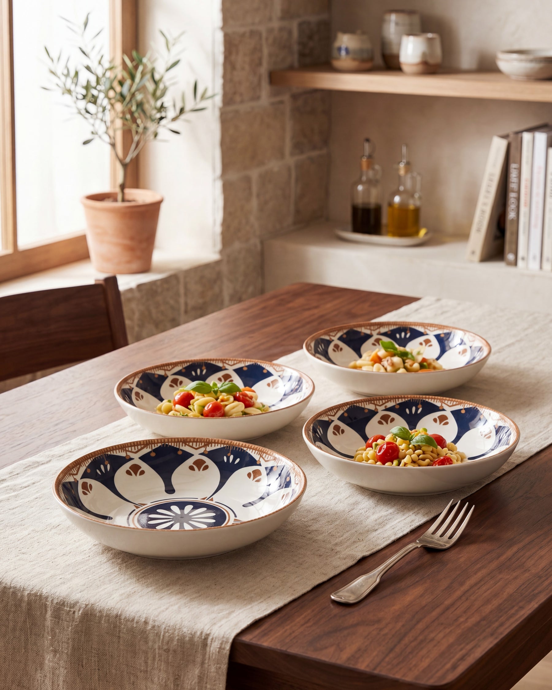 Rustic Bloom Pasta Bowl - Set Of 4 Style - 3 