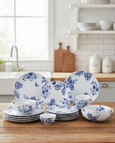Azure Bloom Ceramic Dinner Set - 21 Piece 