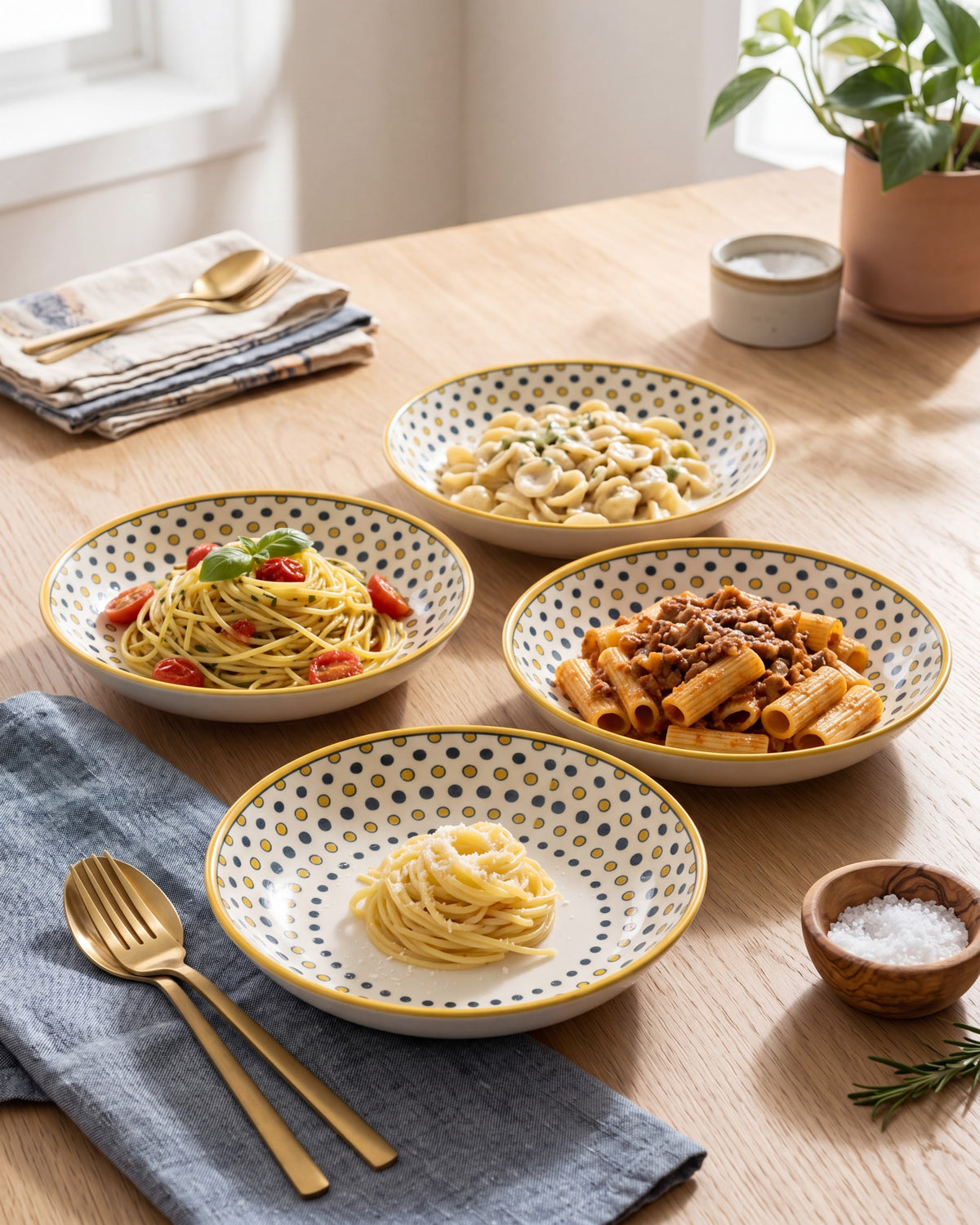 Sunburst Charm Pasta Bowl - Set Of 4 Style - 1