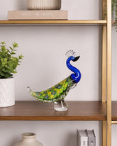 Royal Blue Peacock Decorative Glass Figurine 