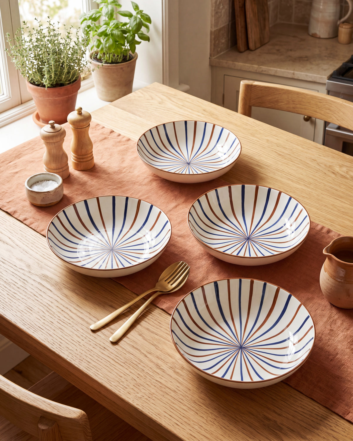 Rustic Harmony Pasta Bowl - Set Of 4