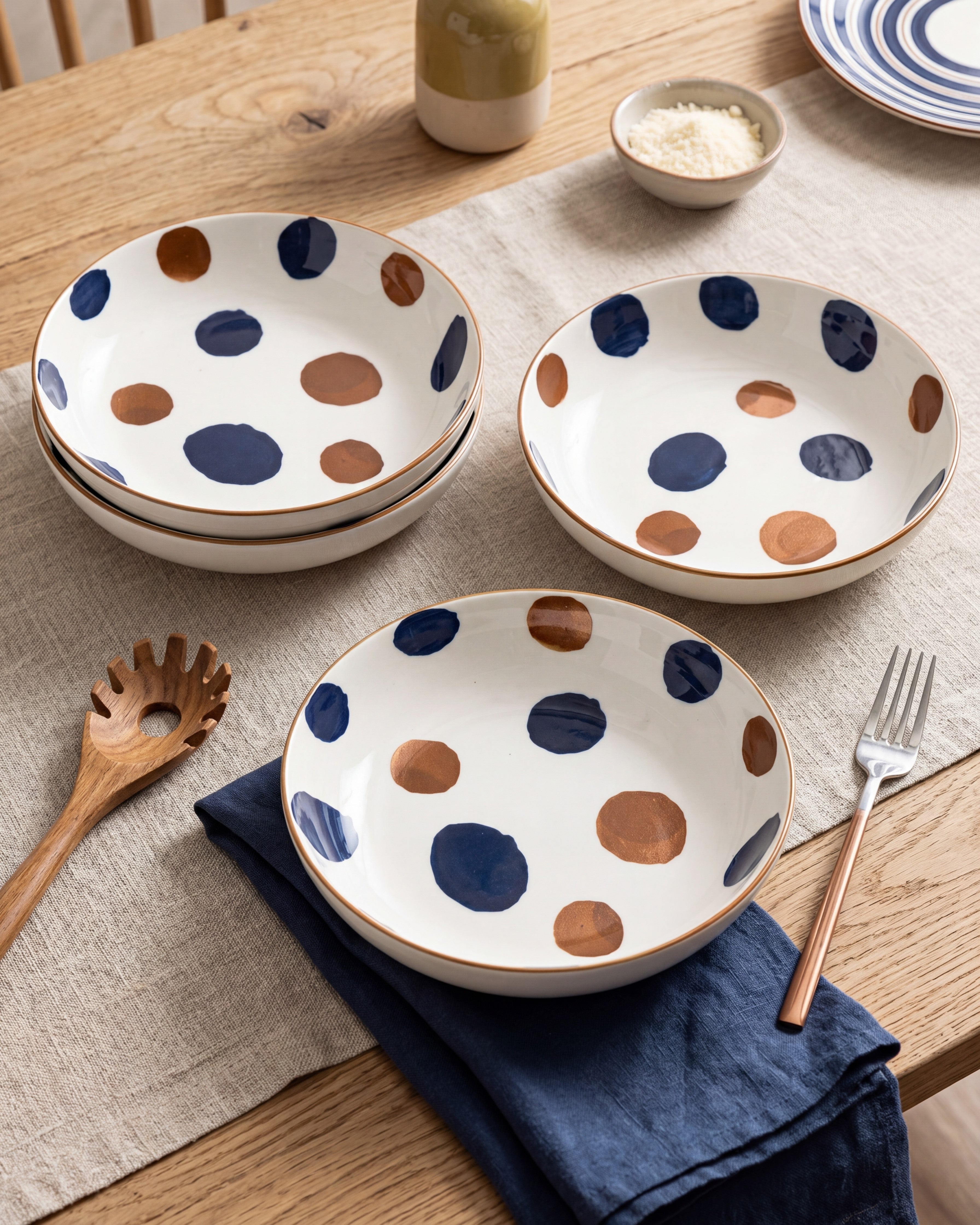 Rustic Harmony Pasta Bowl - Set Of 4