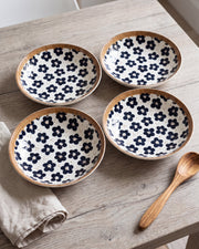 Floral Mosaic Pasta Bowl - Set Of 4 Style - 1