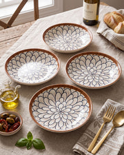 Floral Mosaic Pasta Bowl - Set Of 4 Style - 2