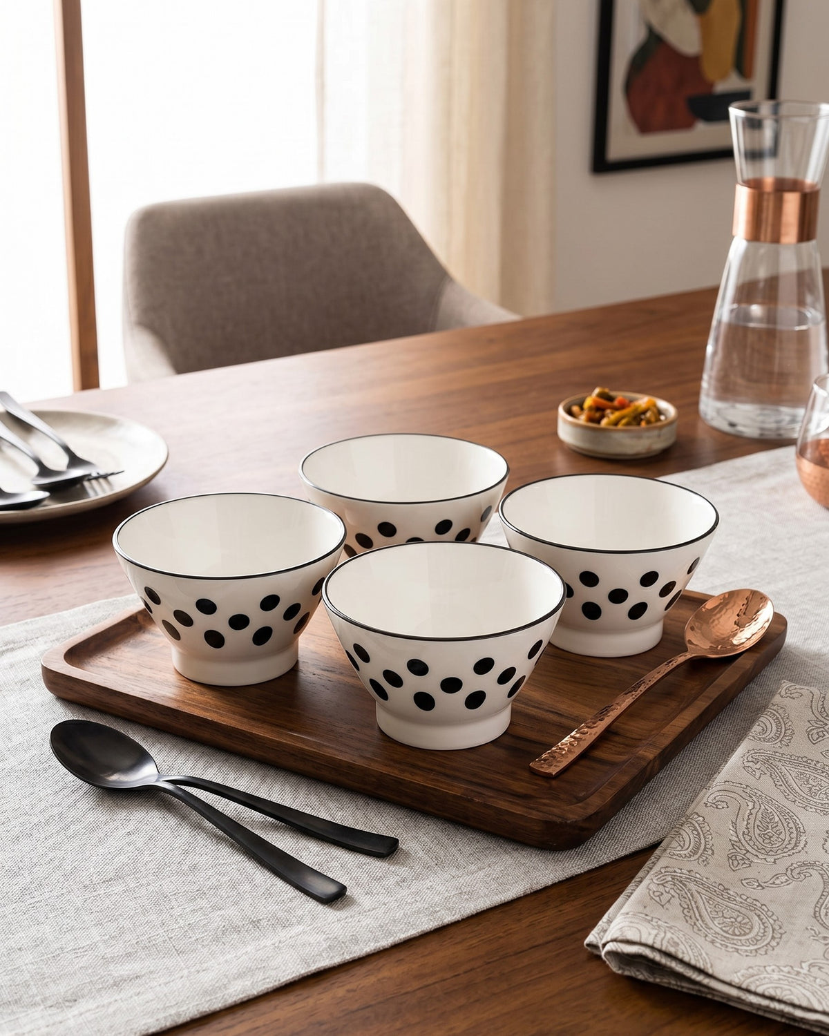 Mono Pattern Bowl - Set Of 4 Style - 4