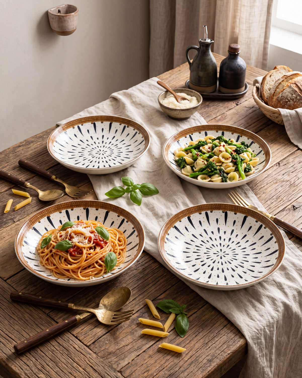 Floral Mosaic Pasta Bowl - Set Of 4 Style - 3