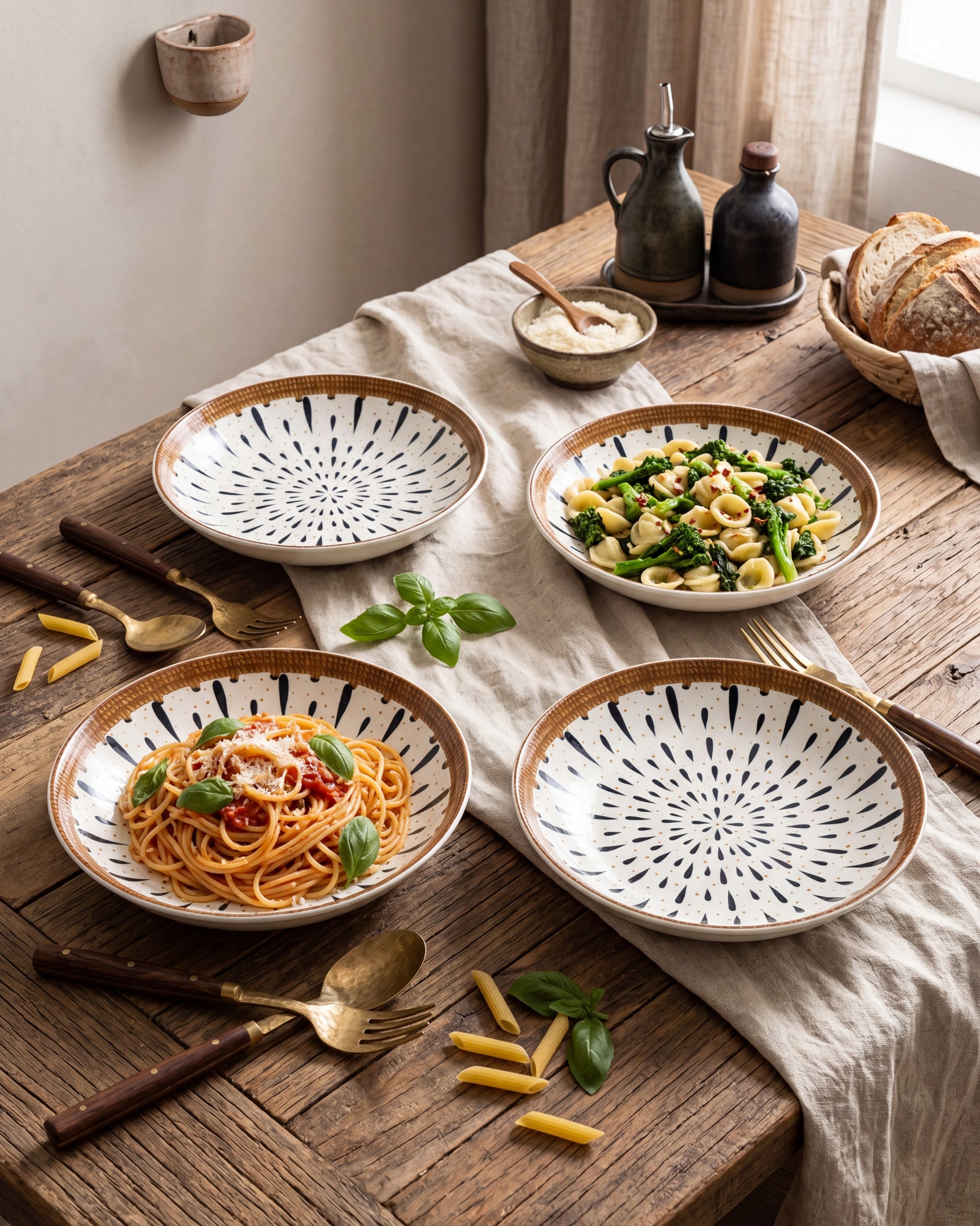 Floral Mosaic Pasta Bowl - Set Of 4 Style - 3 