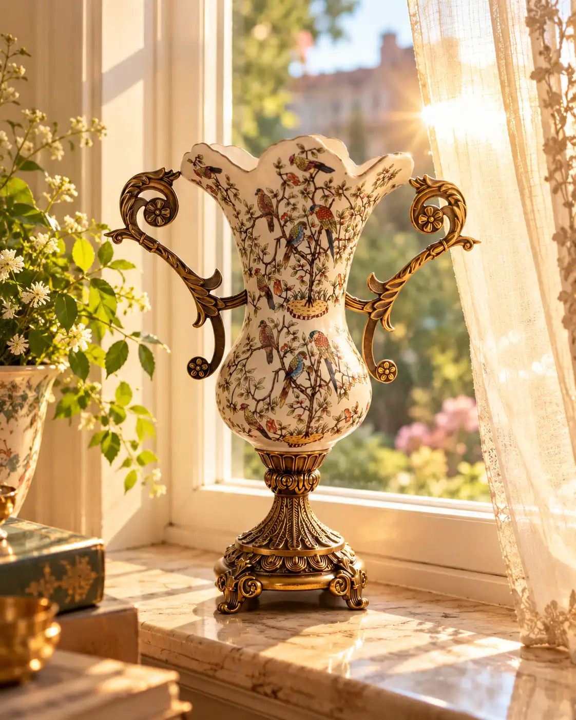 'Imperial Aviary' Victorian Ornamental Vase