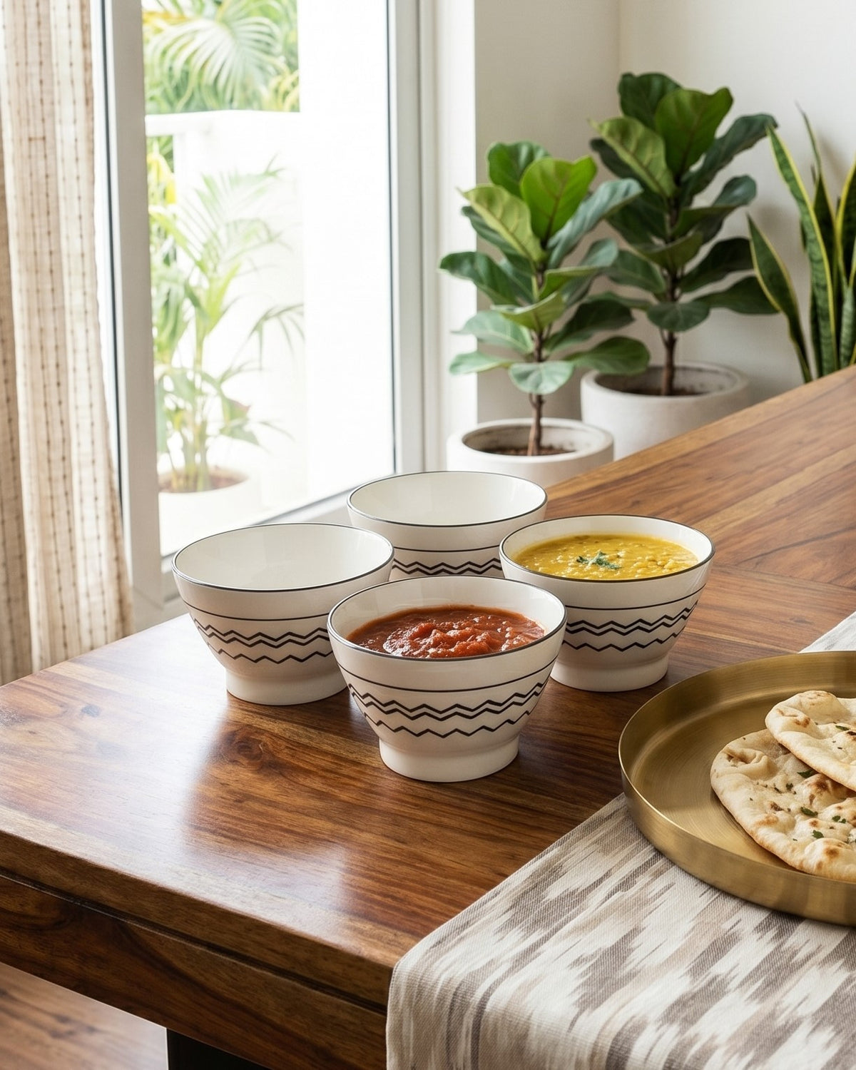 Mono Pattern Bowl - Set Of 4 Style - 3