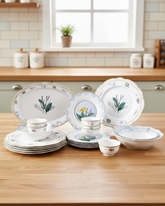 Botanical Grace Ceramic Dinner Set - 22 Piece 