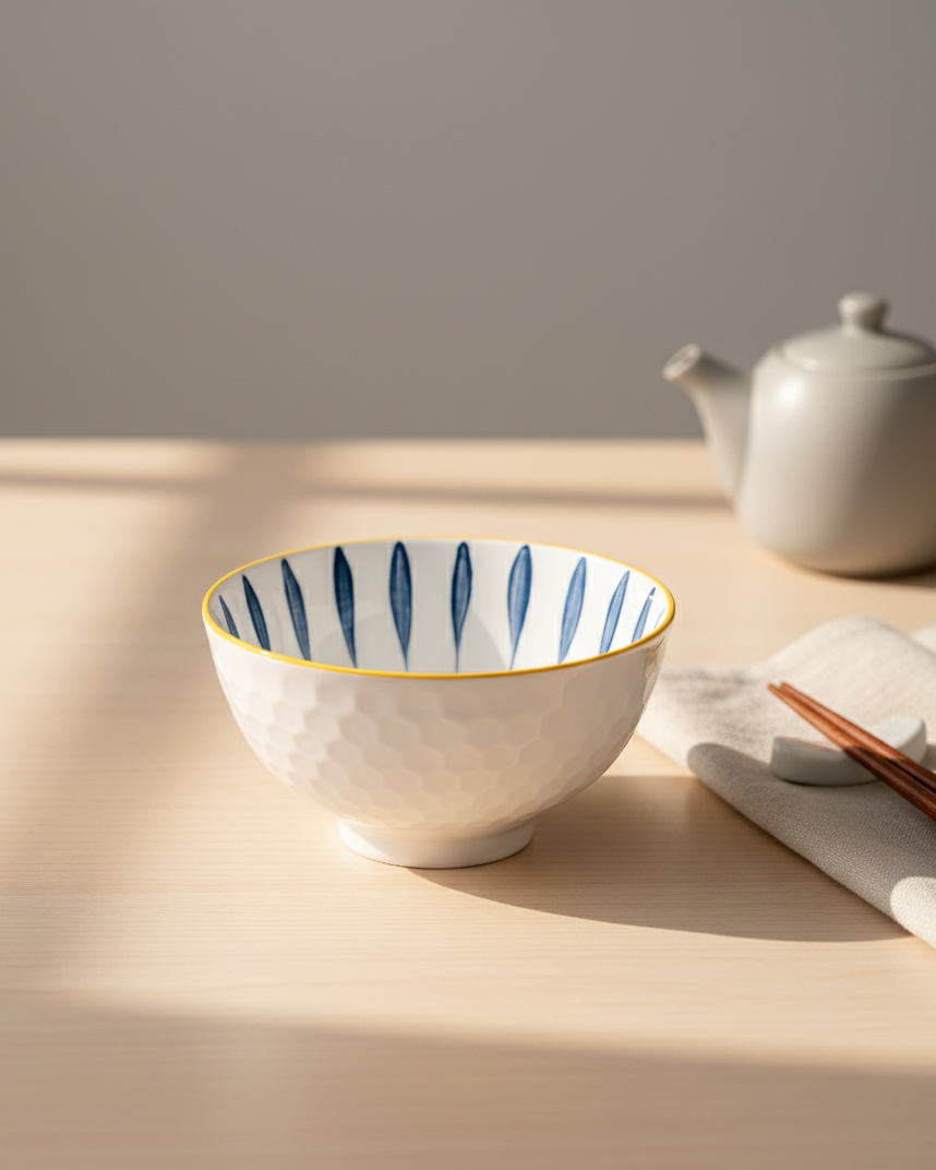 Sapphire Lines Ceramic Katori - Set Of 2 