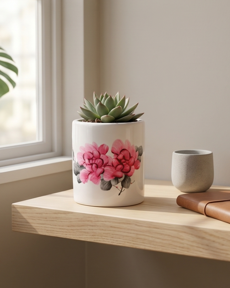 Elegance Blossom Ceramic Planter 