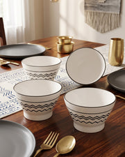 Mono Pattern Bowl - Set Of 4 Style - 3