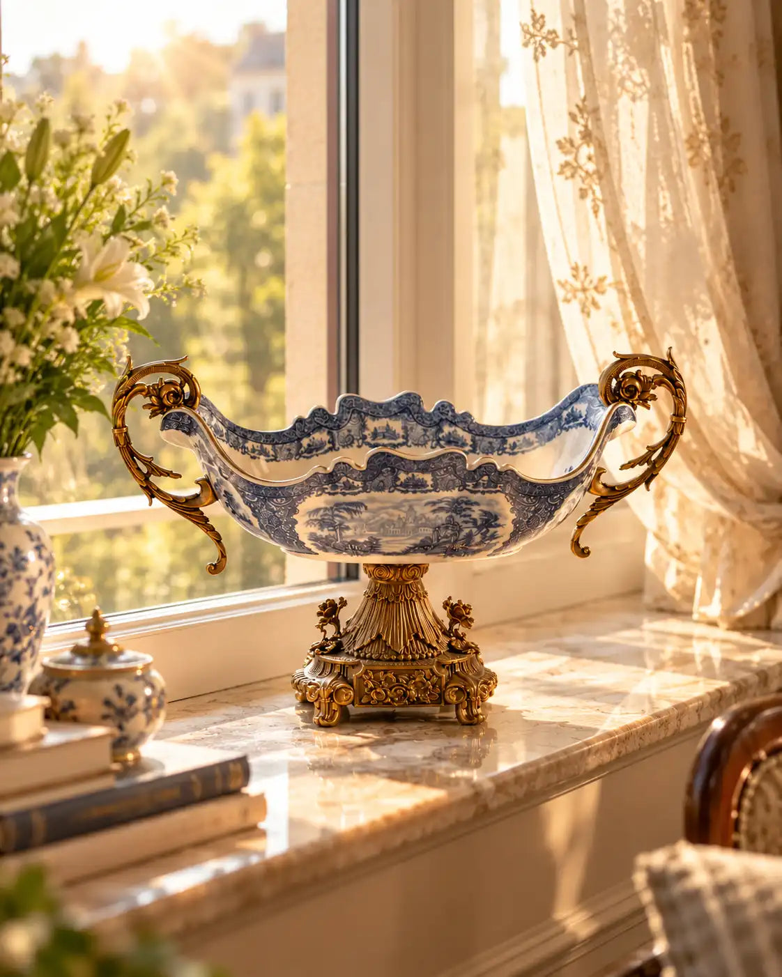 'Toile de Jouy' Victorian Ornamental Bowl - Large