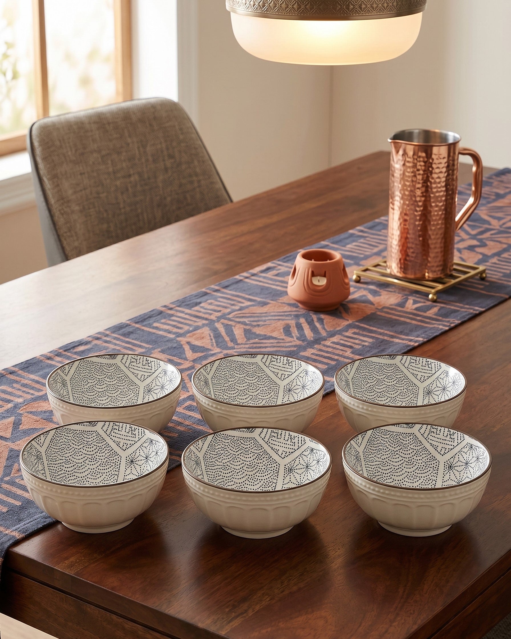 Modern Line Art Katori - Set Of 6 Style - 5