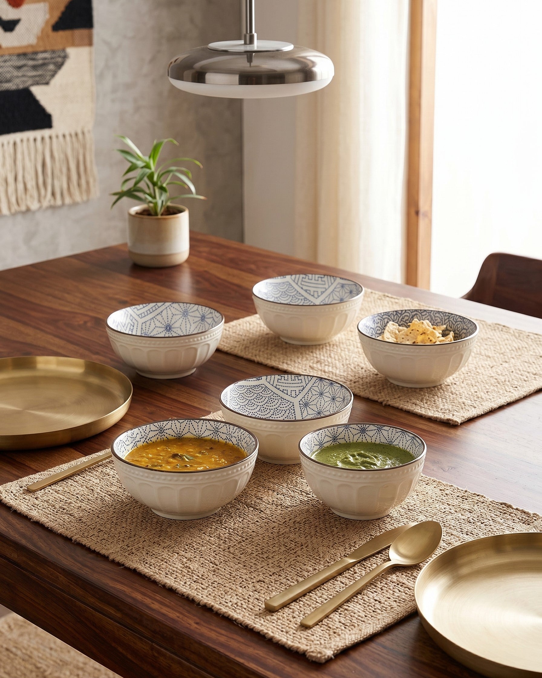 Modern Line Art Katori - Set Of 6 Style - 5 