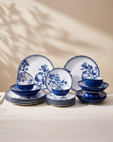 Timeless Pomegranate Charm Dinner Set Blue - 24 Piece 