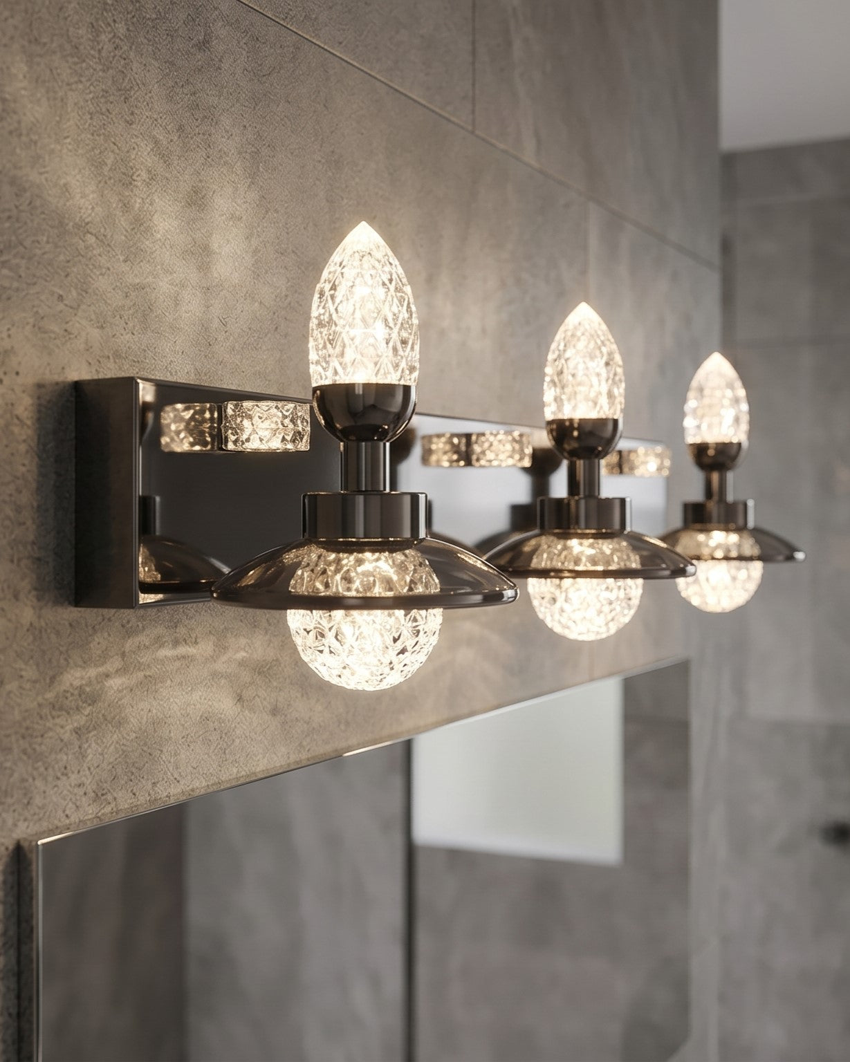 Midnight Crystal Vanity Wall Light - 3 Lights